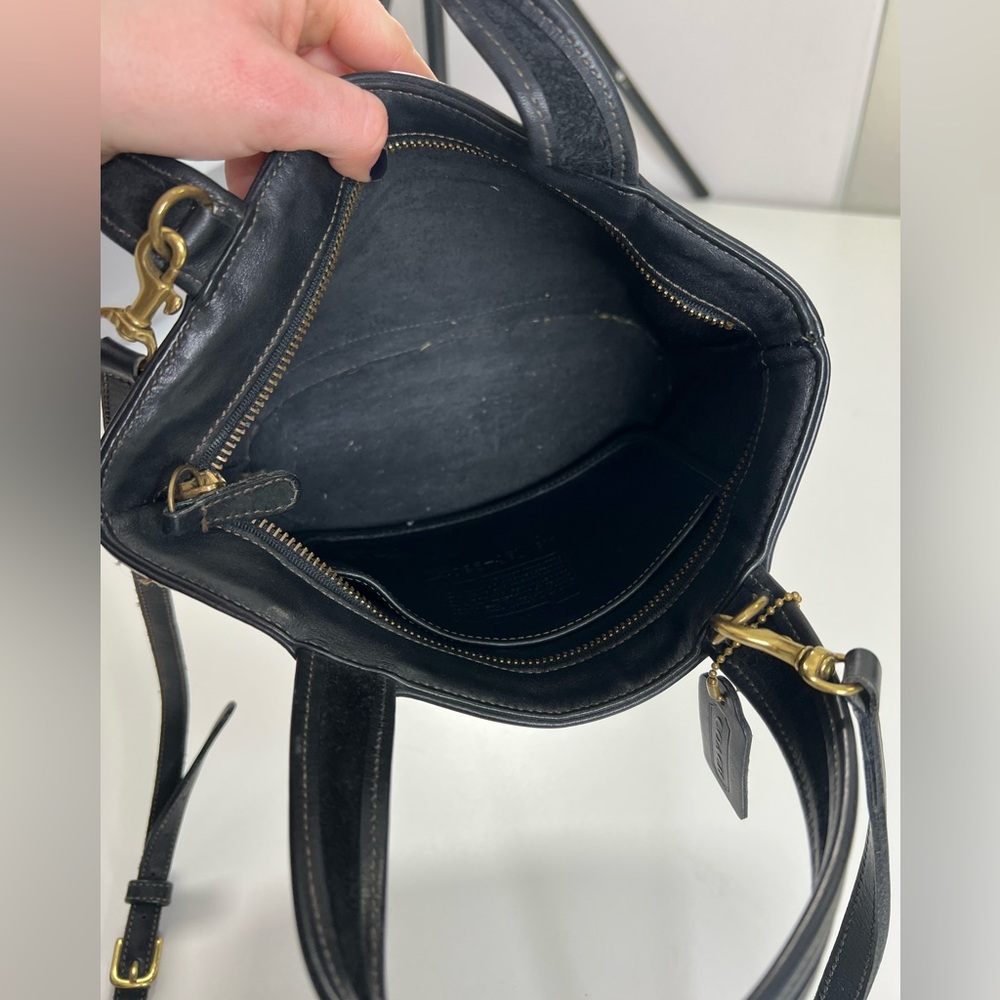 Vintage Coach Bleecker Basket Bag # 9301 in Black Small - Picture 5 of 13